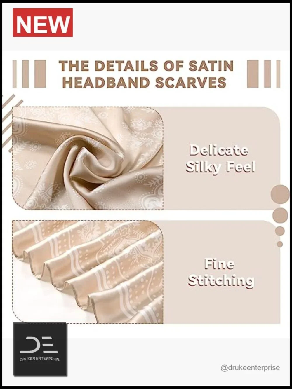 4 Pack Square Silk-Like Satin Head Scarves for Hair Wrap Neck Scarf